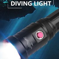 Водолазен led фенер фенерче за гмуркане 80000 лумена 150 метра, снимка 8 - Водни спортове - 45209665