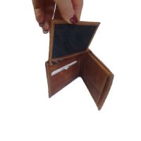Мъжко портмоне в кафяв цвят от естествена к., снимка 3 - Портфейли, портмонета - 45509615