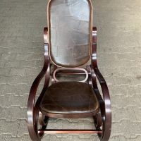 Люлеещ стол ,естествена кожа ,дърво, снимка 4 - Столове - 45567495