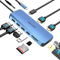 USB C докинг станция за три монитора 2 HDMI+DisplayPort, WAVLINK 100 W, снимка 2 - Кабели и адаптери - 44403542