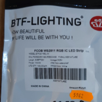 BTF-LIGHTING RGB Гъвкава LED лента 2M 180LEDs/m 14W неводоустойчива /не вкл. контролер и захранване/, снимка 7 - Лед осветление - 44989063