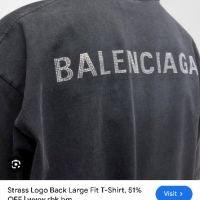 Дамска тениска Balenciaga с камъни, снимка 1 - Тениски - 46025374