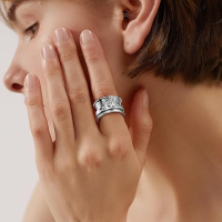 Bonlavie Сребърен пръстен с дървото на живота 925 стерлингово сребро, ръчна изработка, размер T1/2, снимка 5 - Пръстени - 45062507