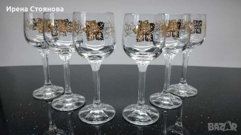 Комплект 6 чаши за ракия, кристалин Bohemia, снимка 1