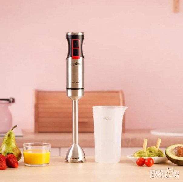 Ръчен пасатор Solac Pro 1201 – 1200W, 4 ножа, Turbo функция, стоманена приставка, мерителна чаша, снимка 1