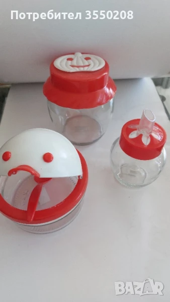 Захарница стъкло, буркан, снимка 1