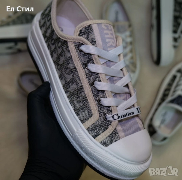 📌Дамски маратонки Dior Oblique - Бежаво с Тъмно Зелено 36 37 38 39 40 номер Цена 110/56.24€ Еконт, снимка 1