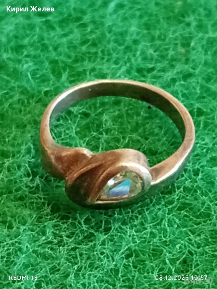 Превъзходен скъпоценен сребърен пръстен с ювелирно фасетиран ЦИРКОН 38613, снимка 1