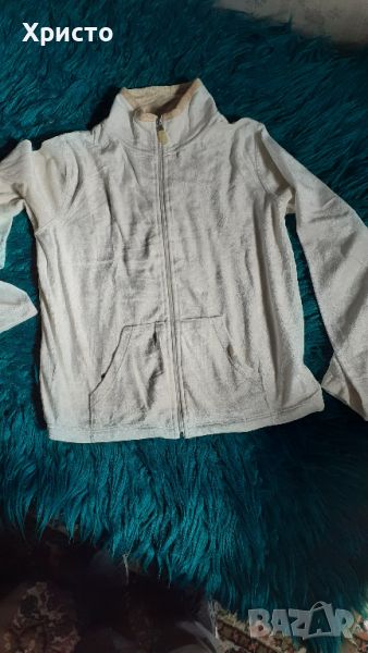 пижама мъжка горнище и долнище от плътен плат имитиращ плюш, марка ТСМ, цвят бежаво, снимка 1