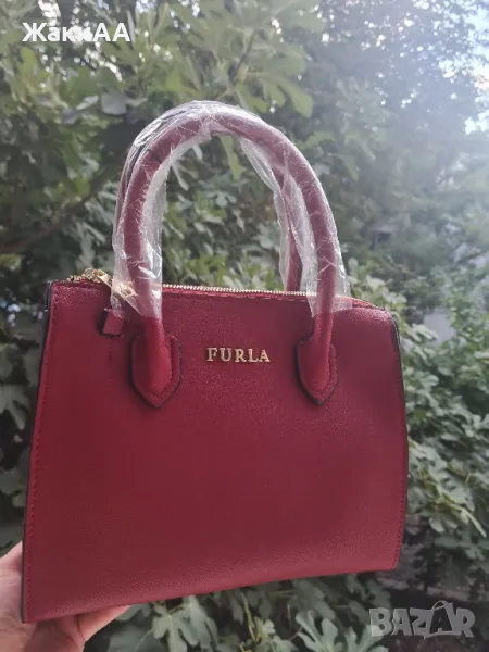 Модерна чанта FURLA, цвят Бордо, снимка 1