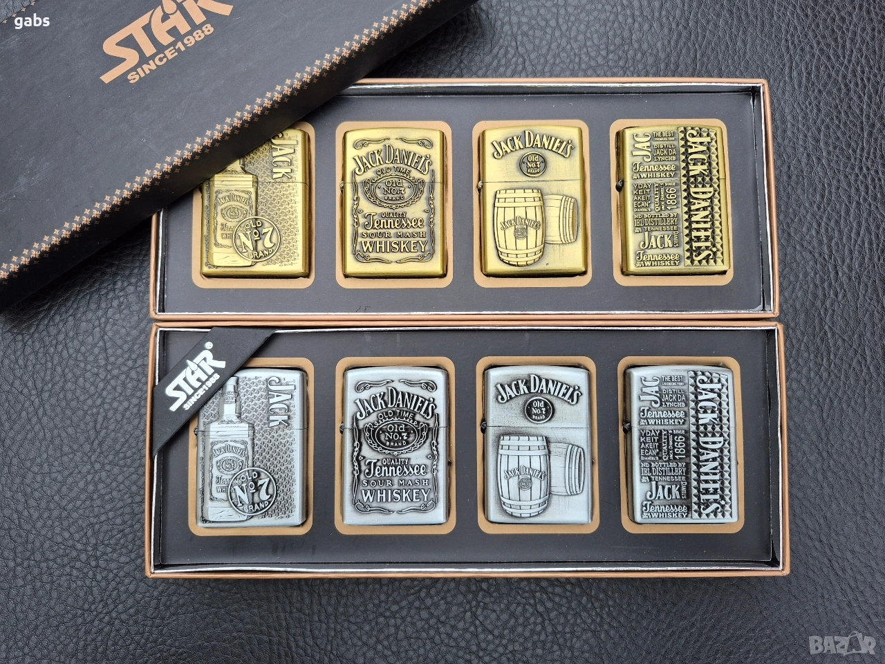 Комплект бензинови запалки Jack Daniel's, два цвята, снимка 1
