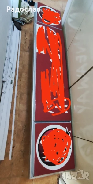 Рекламна светеща табела с 3 отделения + подарък Стойка!, снимка 1