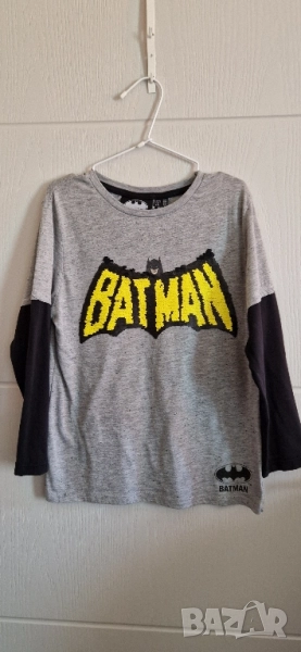 Детски комплект блуза с дълъг ръкав и дълъг панталон размер: 128/134 материя:памук блузата е с пайет, снимка 1