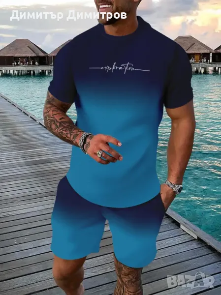 Летни комплекти-тениска и бермуди Размер L 50-25 лв, снимка 1