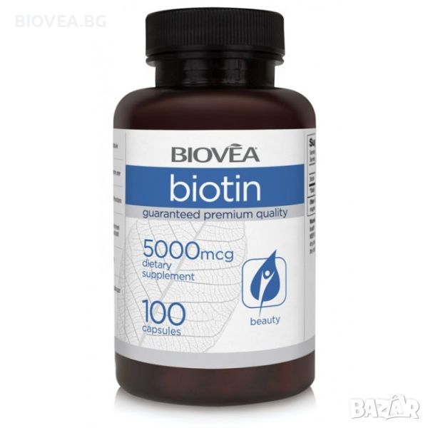 Хранителна добавка BIOTIN 5000mcg 60 капсули-Продуктът е със срок на годност до 06/2024г., снимка 1