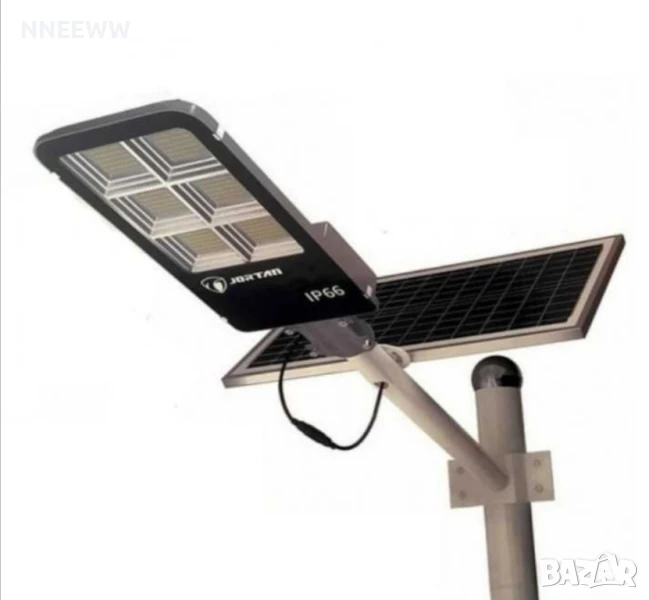 Улична соларна лампа jortan соларен панел и стойка 400W, снимка 1
