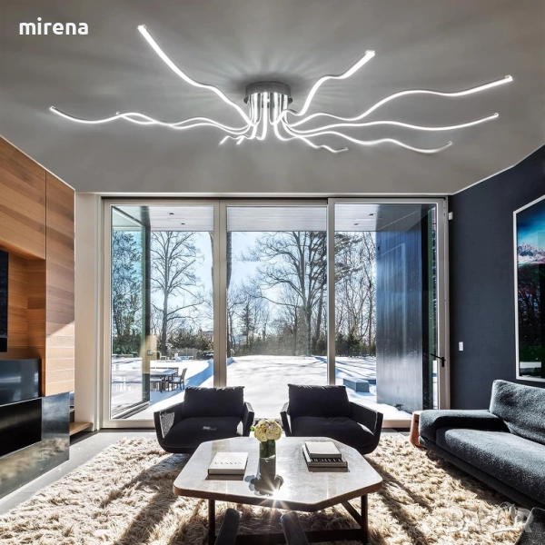 LED ЛЕД полилей за таван, димируемо, дължина 140 см, дистанционно 221, снимка 1