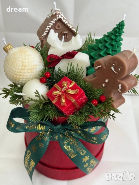 Коледни кутии с ароматни соеви свещи, снимка 1