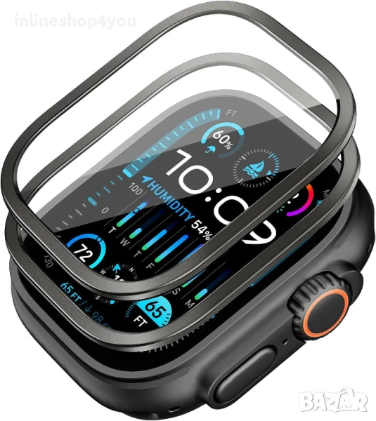 5D Стъклен Протектор за Дисплей за Apple Watch Ultra 2 | Ultra 1 - Черен, снимка 1