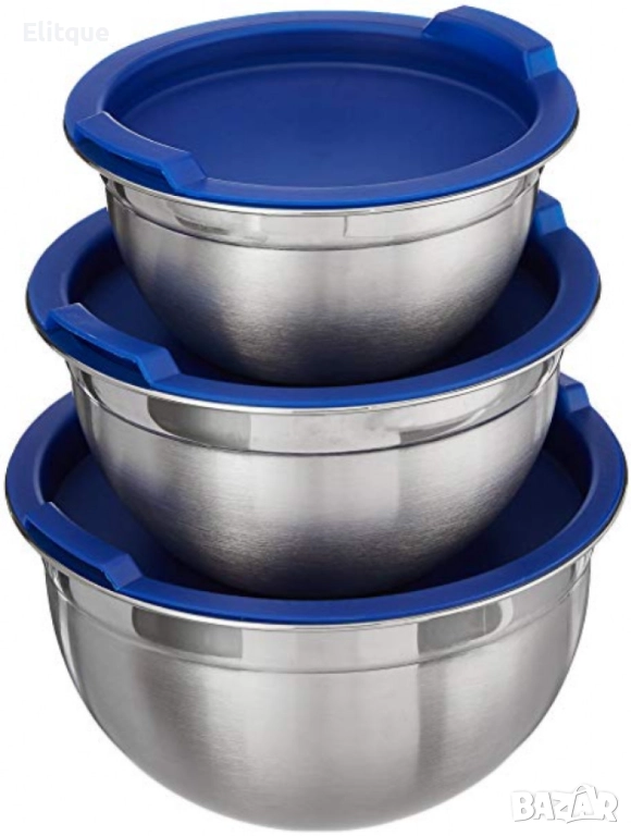 Купа от неръждаема стомана с капак и противоплъзгаща се силиконова основа - 2бр, снимка 1