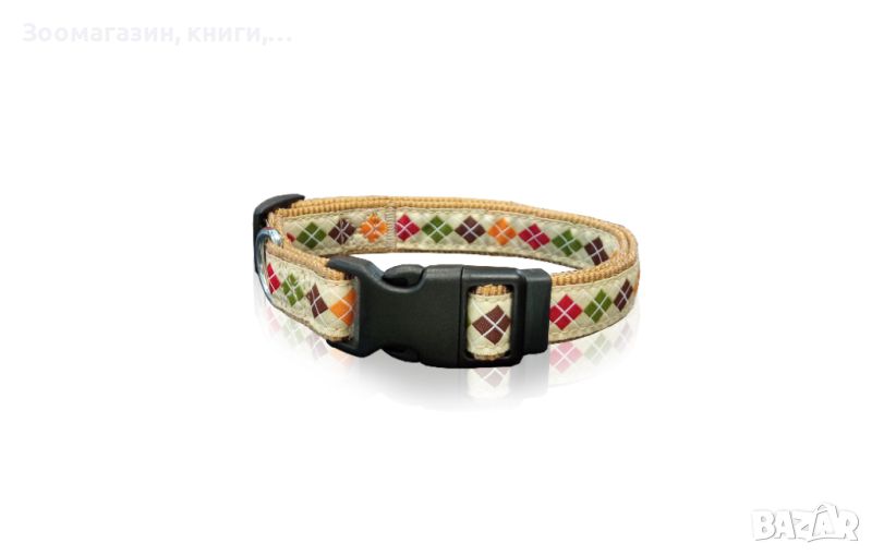 Нашийник за куче PET INTEREST Размер S 1.5 х 22-40 см. Romb Line Collars Ivory 3155, снимка 1