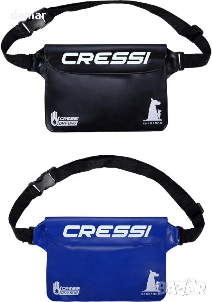 Cressi Kangaroo Dry 2 водоустойчиви чанти за мобилен телефон и предмети, 1 черна + 1 синя, снимка 1