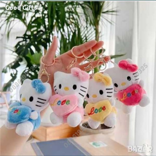 Плюшена играчка Ключодържател Hello Kitty, Мек ключодържател коте Кити, снимка 1