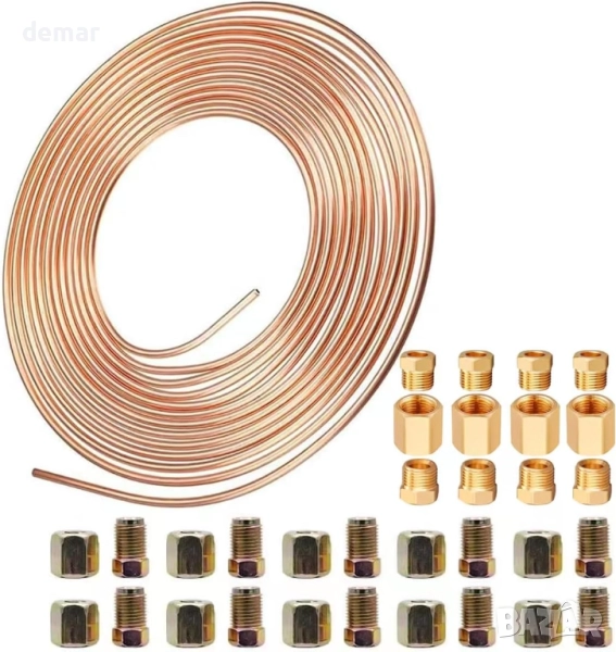 AXILYZE 10 м меднопокрита спирачна тръба и аксесоари, комплект за автомобилна смяна, снимка 1