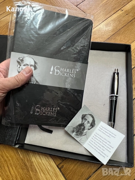 Комплект за писане Чарлс Дикенс - тефтер и химикал , снимка 1