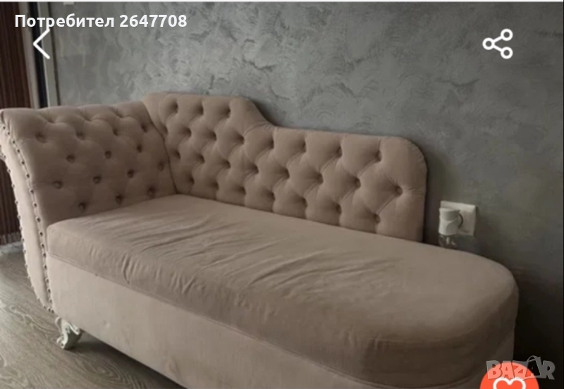 Розов триместен диван, снимка 1