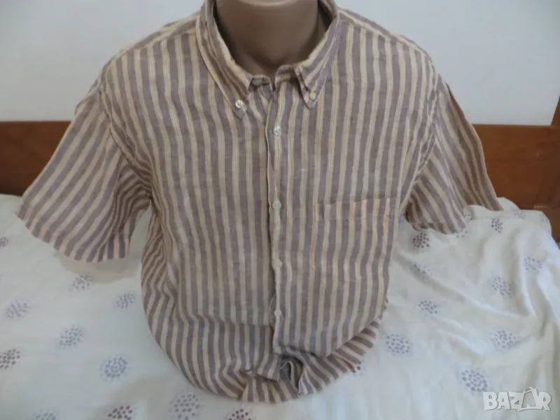 Мъжка риза с къс ръкав от лен Maddison, снимка 1