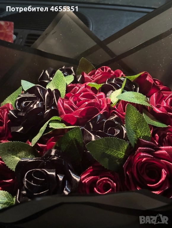 Вечни сатенени букети от рози-подходящи за всеки повод, снимка 1
