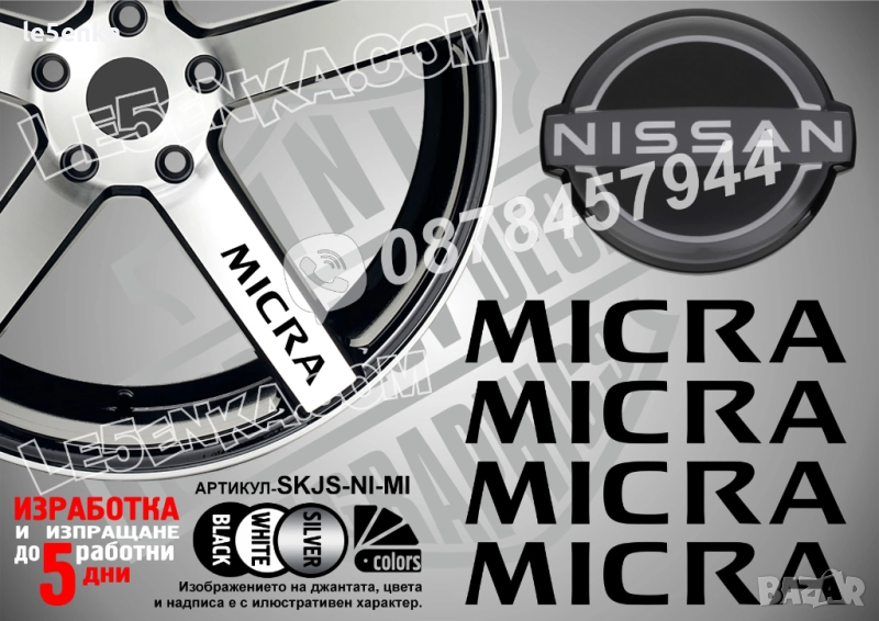 Nissan Micra надписи за спици, снимка 1