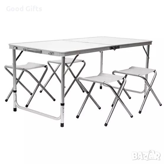 Сгъваема маса с 4 стола комплект за къмпинг , снимка 1