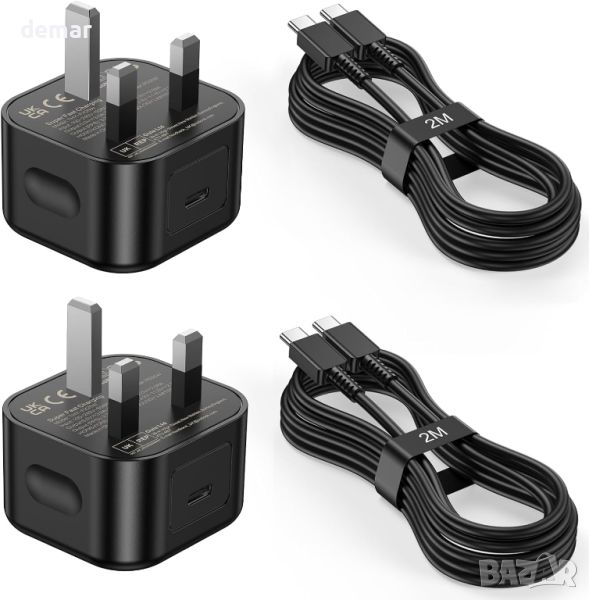 Зарядно устройство за Samsung, 2 броя по 25 W с 2х2 метра USB C кабел, снимка 1