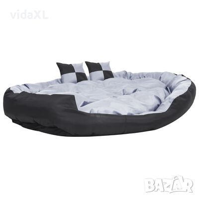 idaXL Реверсивно и миещо се кучешко легло, сиво-черно, 150x120x25 см（SKU:171210, снимка 1