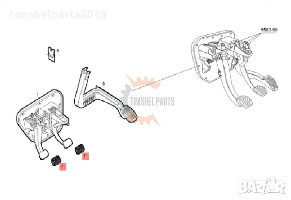 Гумичка за спирачен педал/съединител Iveco Daily след 2000 год, снимка 3 - Части - 53929930