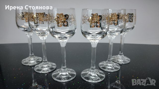 Комплект 6 чаши за ракия, кристалин Bohemia, снимка 1 - Чаши - 45700433