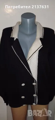 НОВА  ! ДАМСКА ЖИЛЕТКА  - ЧЕРНО И БЯЛО  - Размер  XL , снимка 2 - Жилетки - 50340497