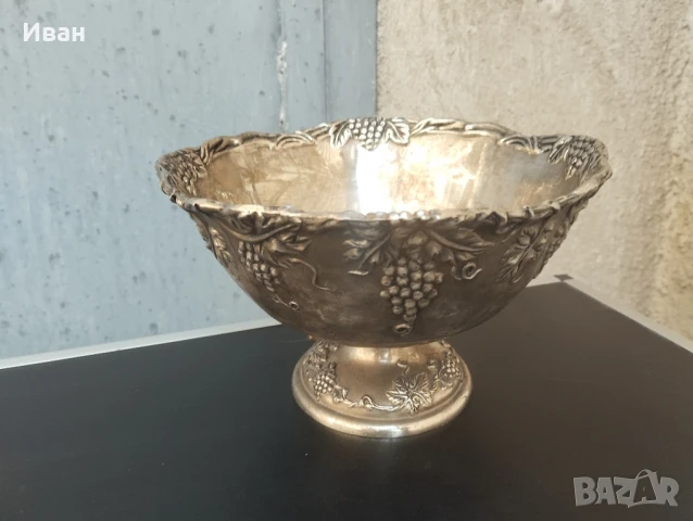 посребрена фруктиера , снимка 3 - Антикварни и старинни предмети - 51110201