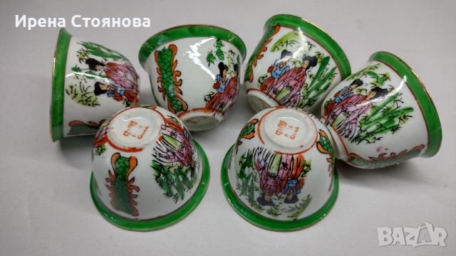 Китайско миниатюрно сервизче Zhong Guo Jingdezhen Zhi, 1980 г. , снимка 15 - Сервизи - 46165816