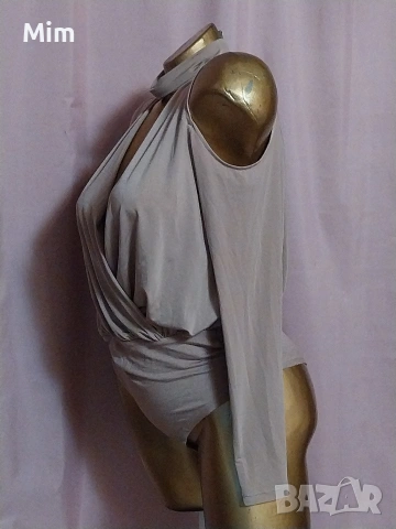 AMISU Боди с дълъг ръкав с отворено рамо , снимка 6 - Корсети, бюстиета, топове - 53490428