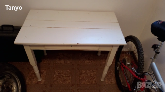 Дървена маса:вис.75;100-58 см., снимка 2 - Маси - 53936707