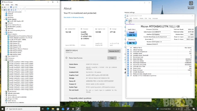 Lenovo ThinkCentre M80q Tiny Desktop i7-10700T/PCIe 512GB/16GB, снимка 5 - Работни компютри - 53437156