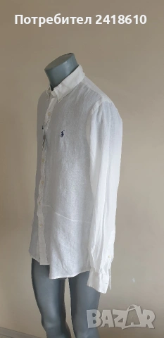POLO Ralph Lauren Len/ Лен Custom Fit Mens Size M  НОВО! ОРИГИНАЛ! Мъжка Ленена Риза., снимка 8 - Ризи - 53450539