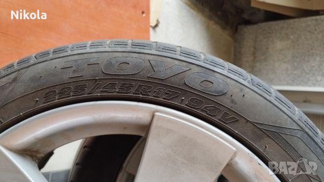 Гуми летни Toyo 225/45R17 с  грайфер 5мм, снимка 4 - Гуми и джанти - 45702527