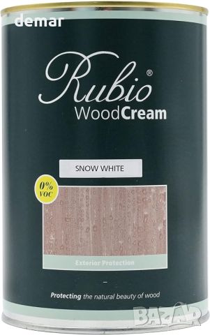 Rubio Monocoat Wood Wax Cream 15 m² - за дърво, консервант за дърво, снежно бяло, 1 литър, снимка 1 - Бои, лакове, мазилки - 46157318