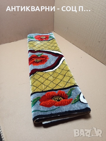 Соц Стар Ръчно Изработен Копринен Кавйор За Стена Размери 65/123 см., снимка 10 - Антикварни и старинни предмети - 51713545