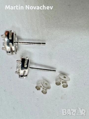Сребърни обеци с мойсанит (Диамант) 0.5 карата, снимка 7 - Обеци - 52933479