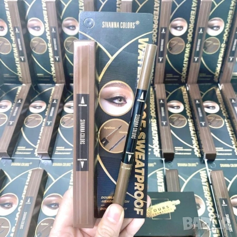 Двойна очна линия-писалка с дълготраен ефект и водоустойчивост